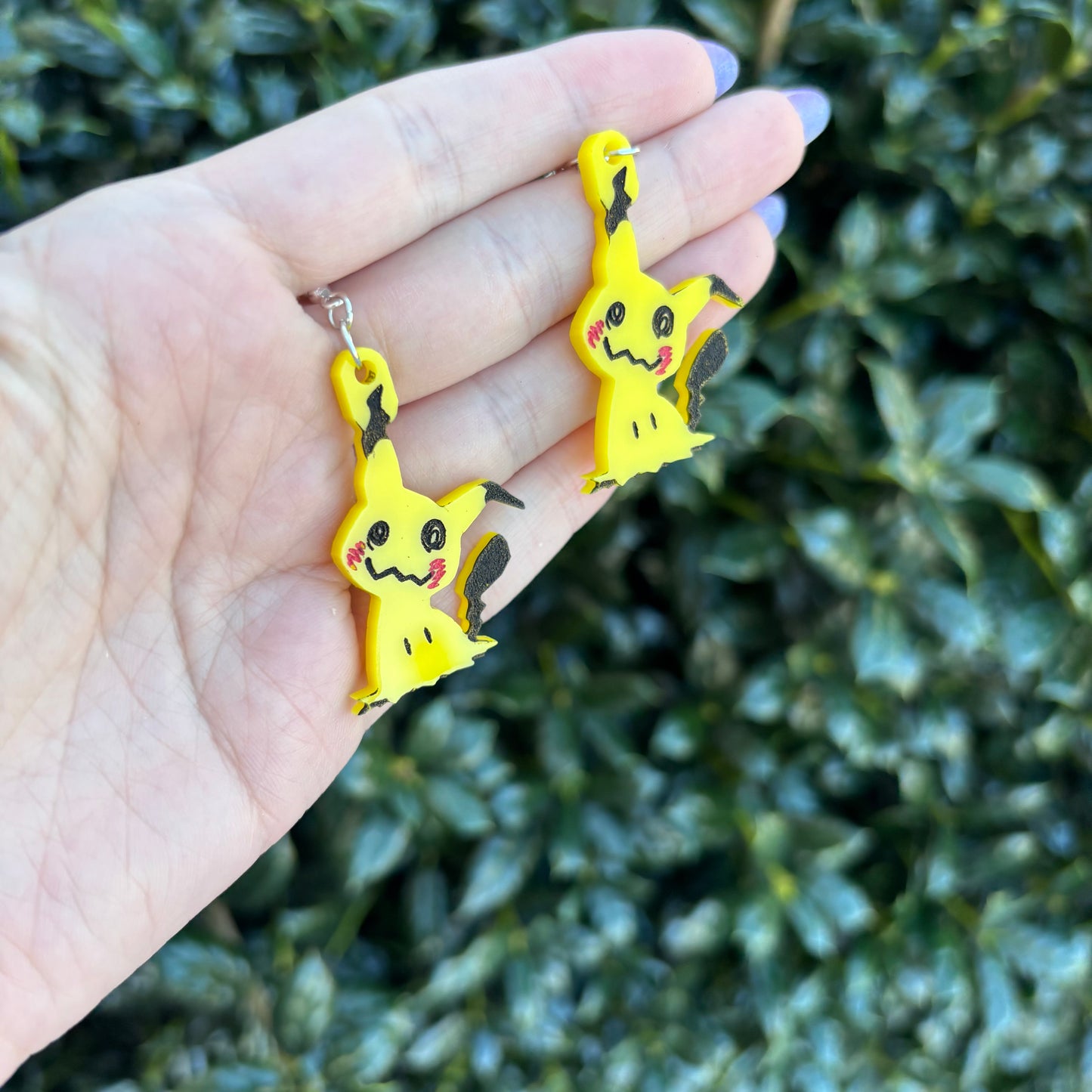 Mimikyu Yellow Acrylic Earrings