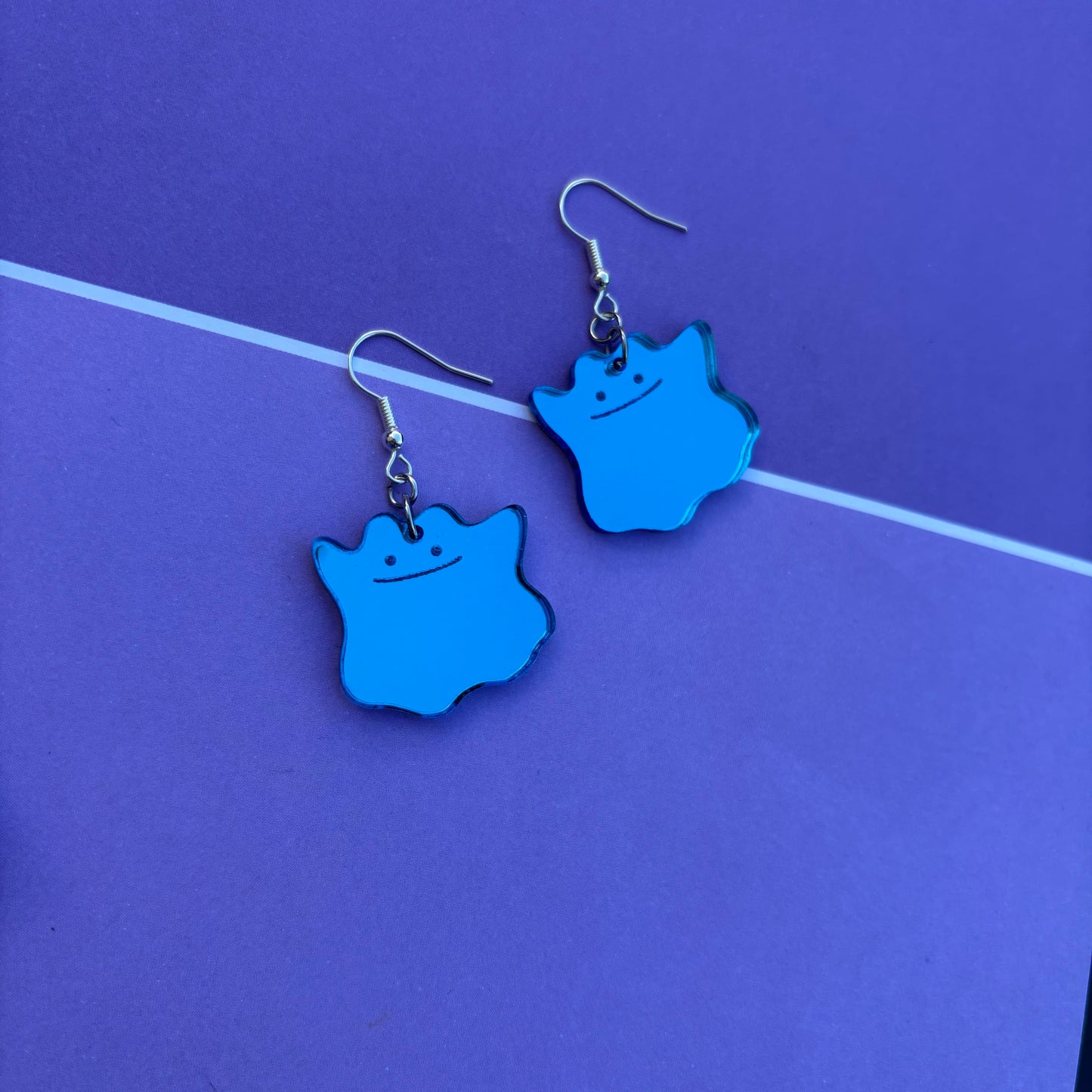 Ditto SHINY Mirror Blue Acrylic Earrings