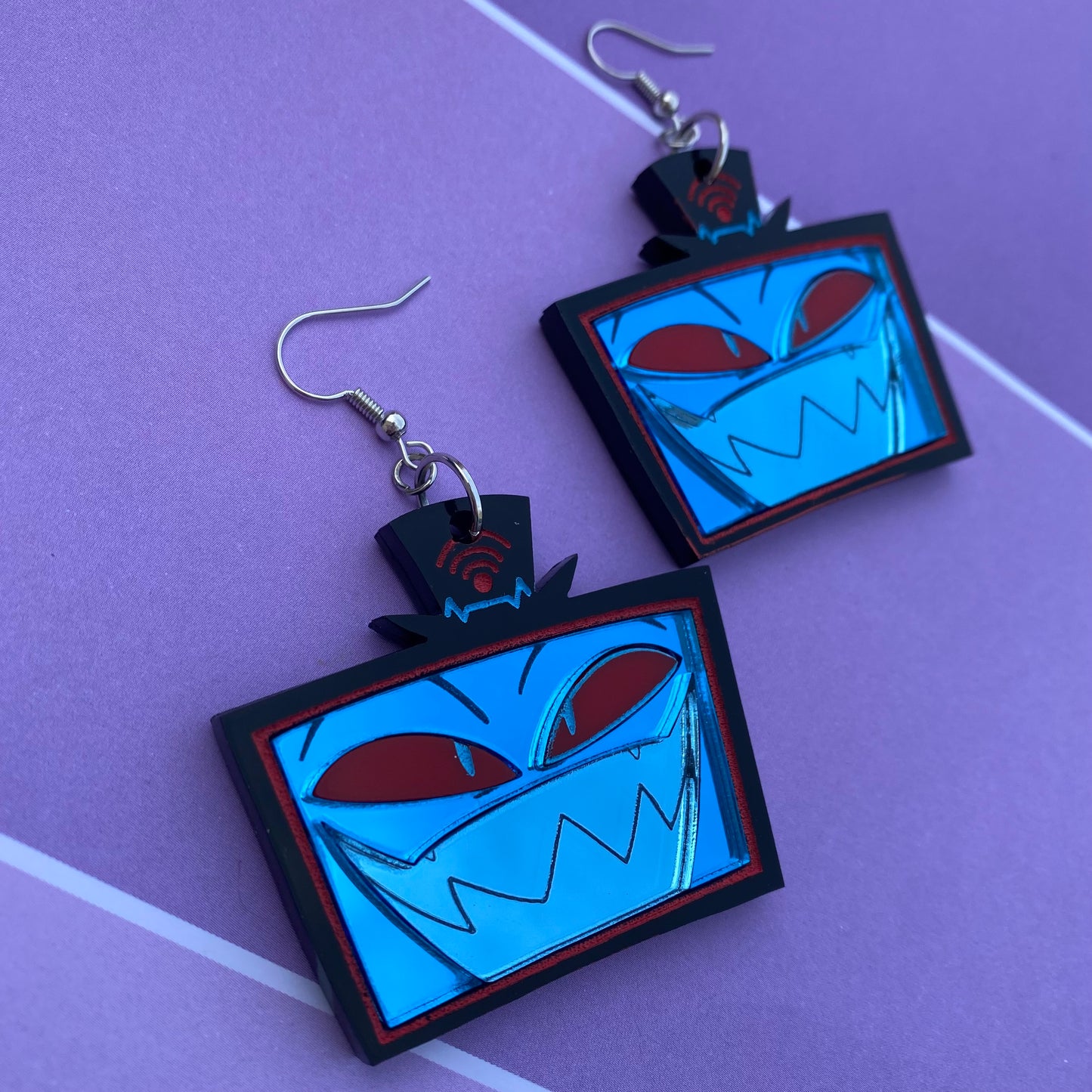 Hazbin Vox Mirrored Acrylic Earrings