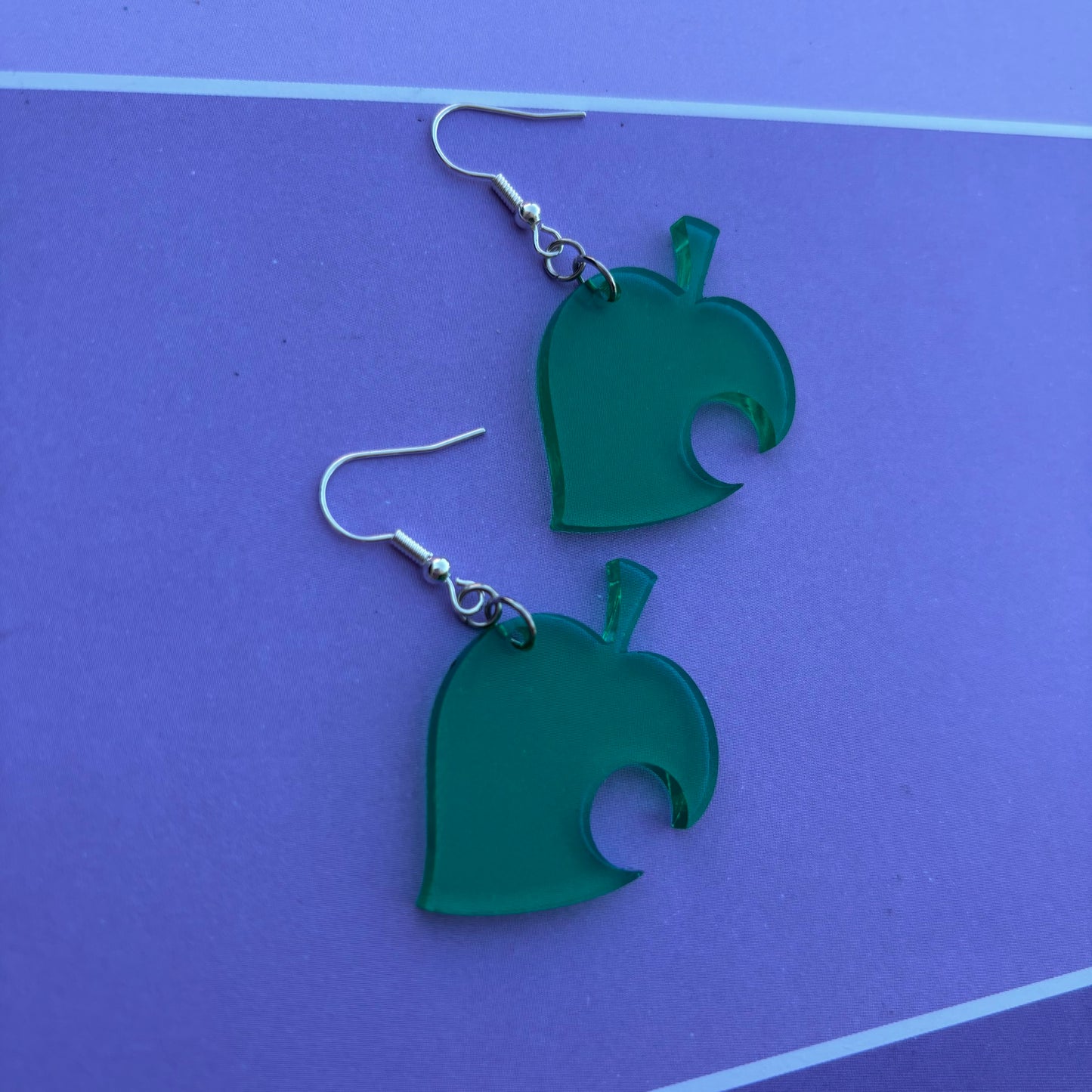 Animal Crossing Green Leaf Acrylic Earrings