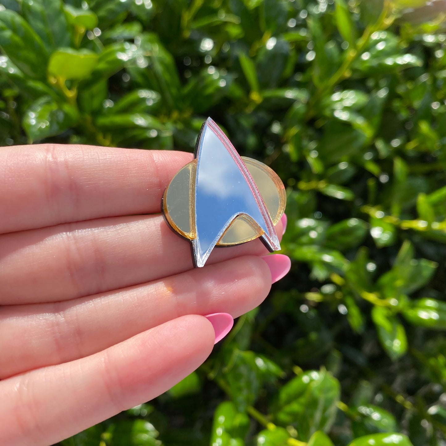 TNG Mirror Acrylic Badge Pin