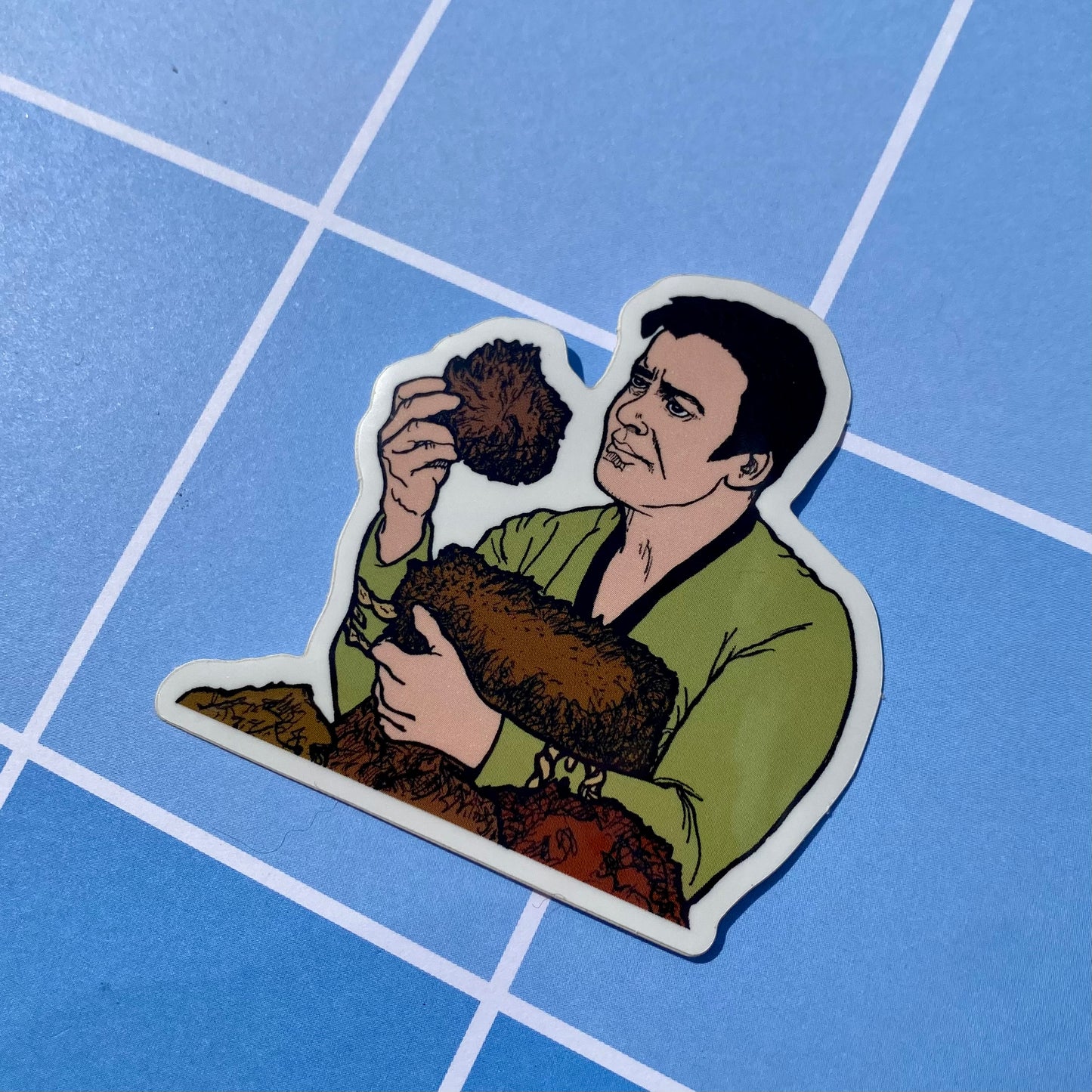 Kirk with Tribbles Vinyl Sticker