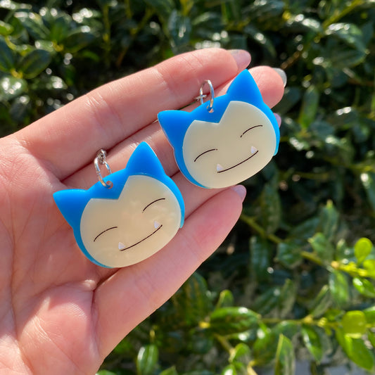 Snorlax Head Acrylic Earrings