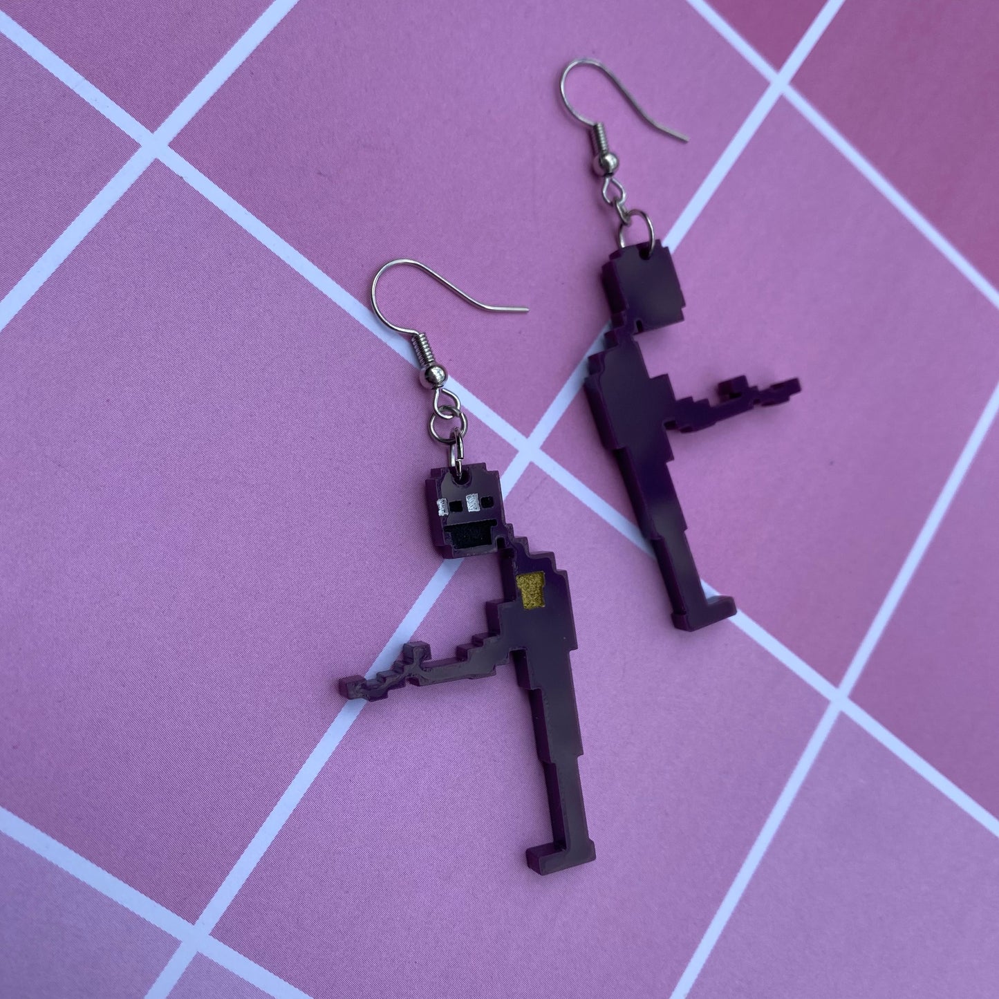 Purple Guy Acrylic Earrings