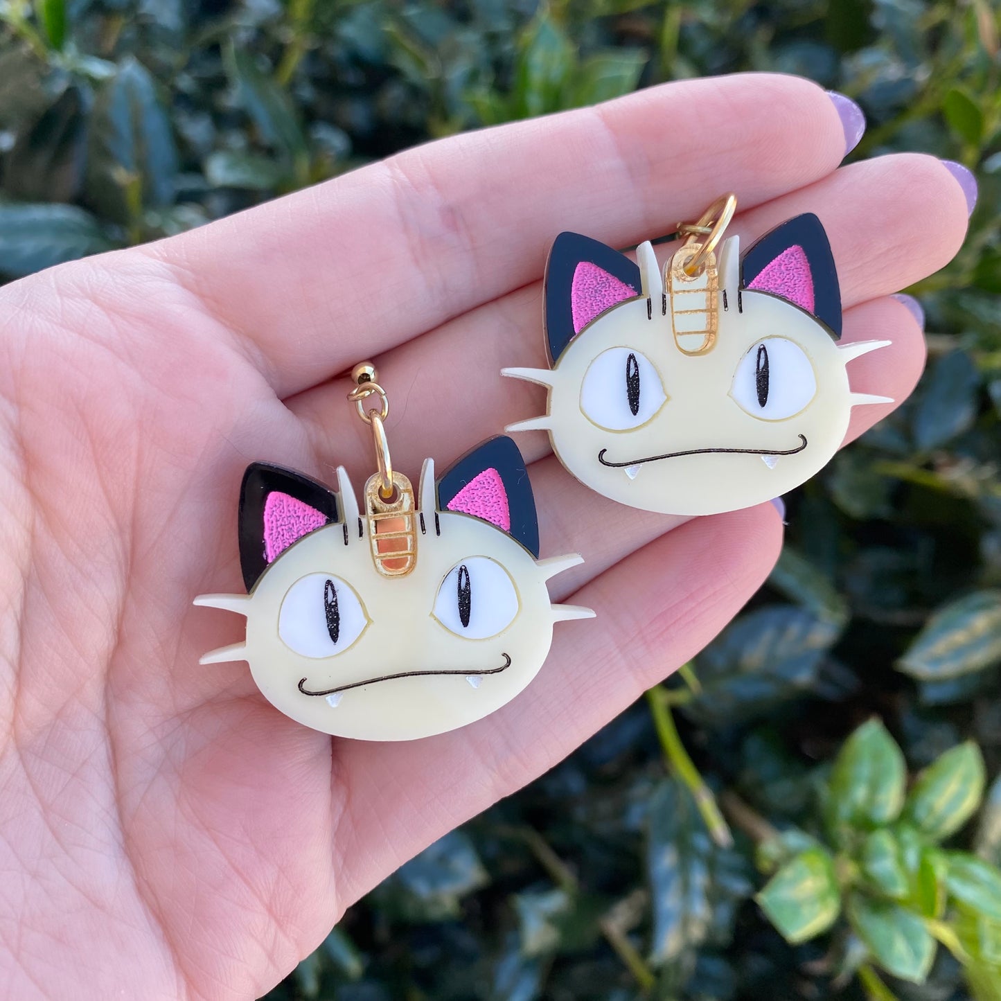 Meowth Acrylic Earrings