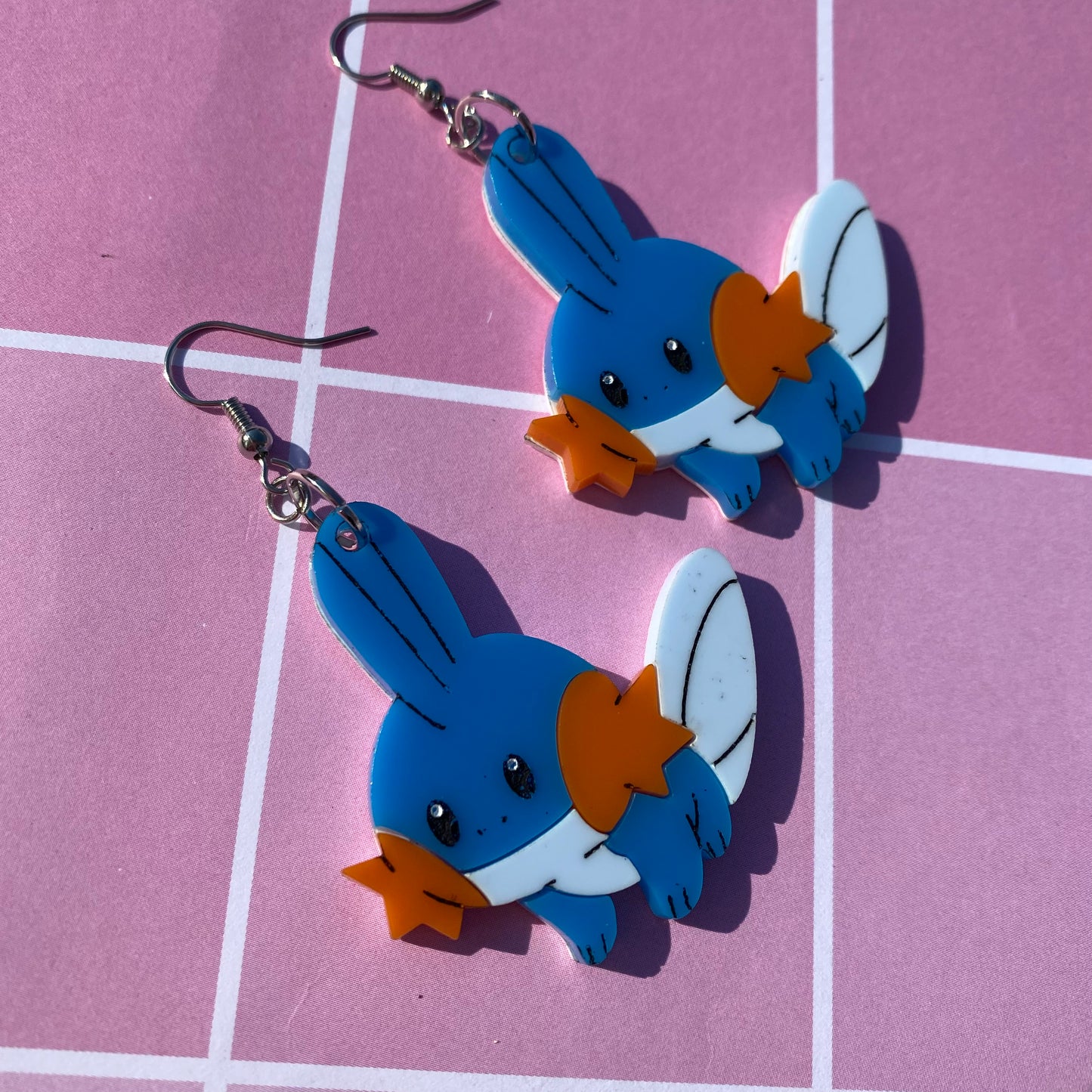 Mudkip Acrylic Earrings