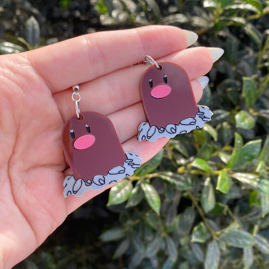 Diglett Acrylic Earrings