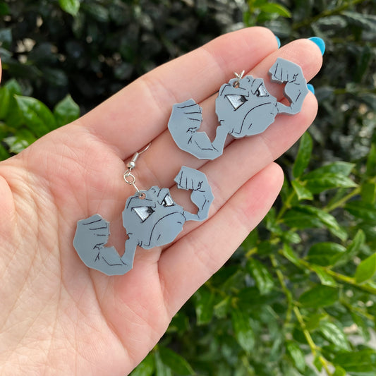 Geodude Acrylic Earrings