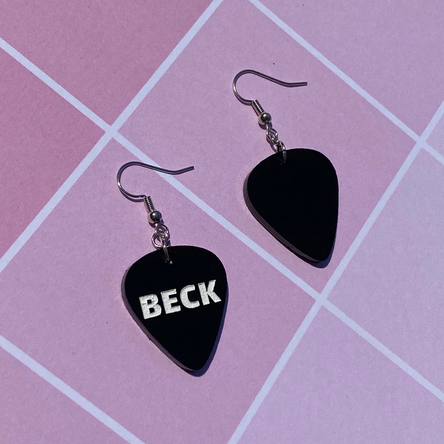 BECK Guitar Pick Acrylic Earrings