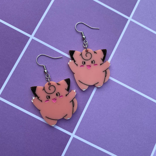 Clefairy Acrylic Earrings