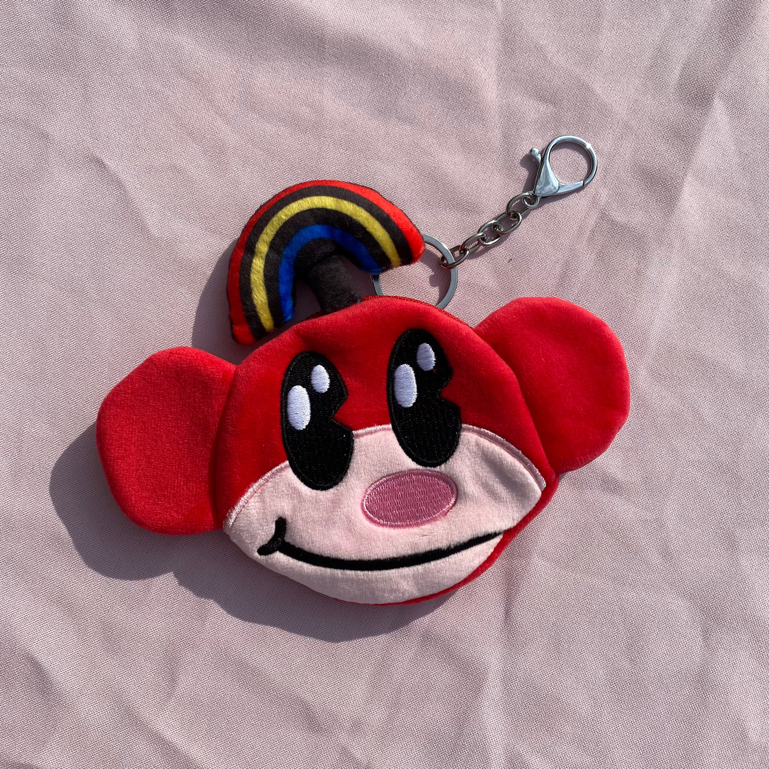 Rainbow Monkey Plush Coin Purse Keychain