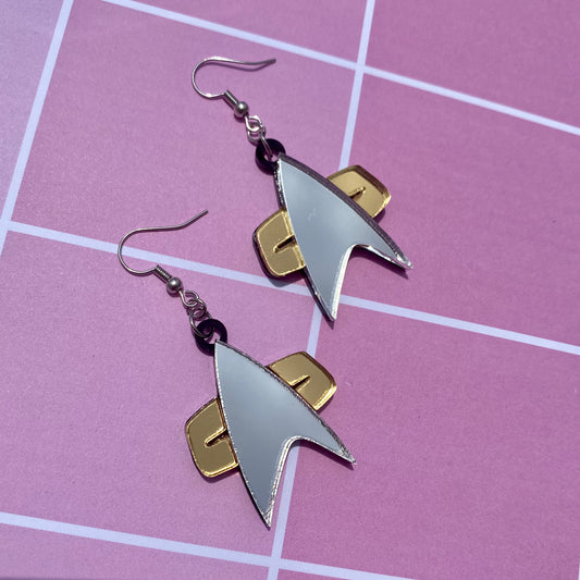 DS9/VOY Mirror Acrylic Earrings