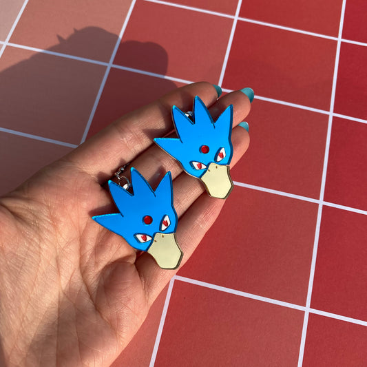 Golduck Mirror Acrylic Earrings