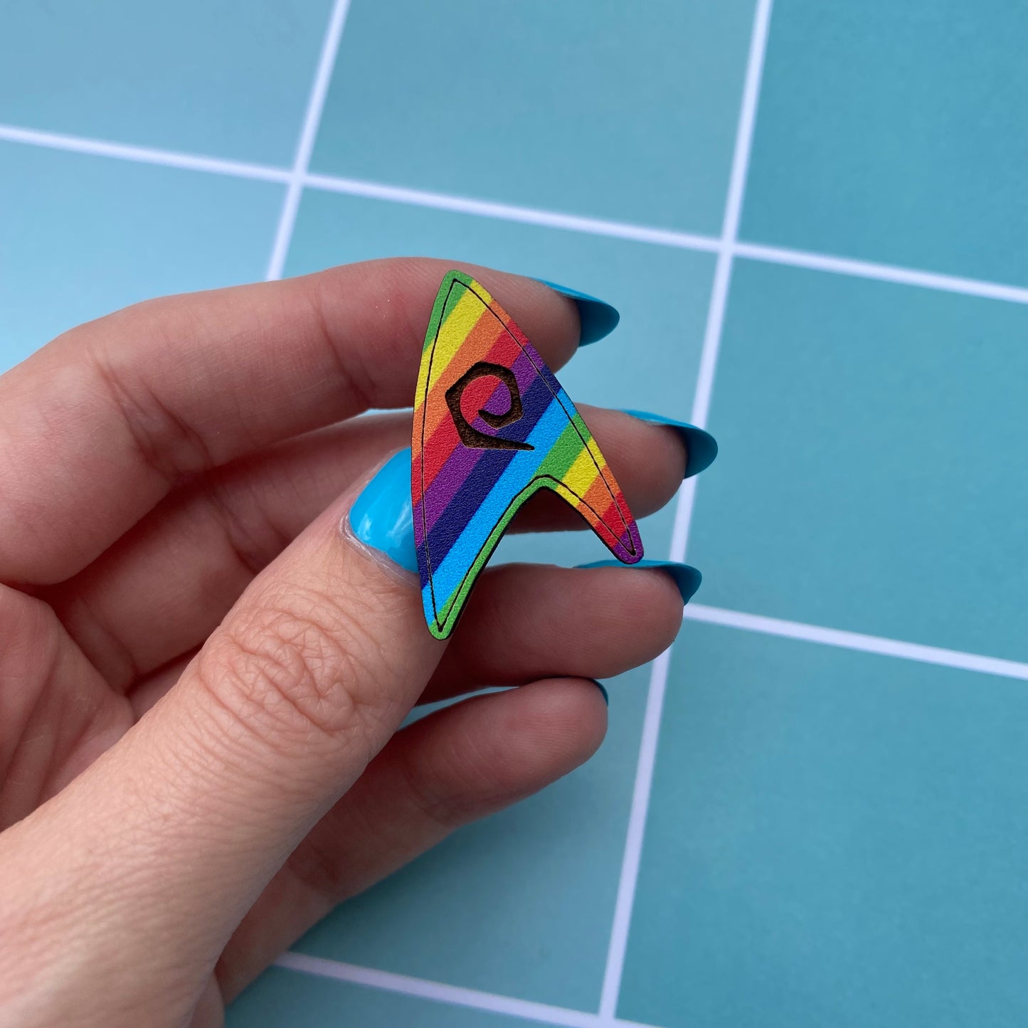 Rainbow TOS Wood Badge Pin