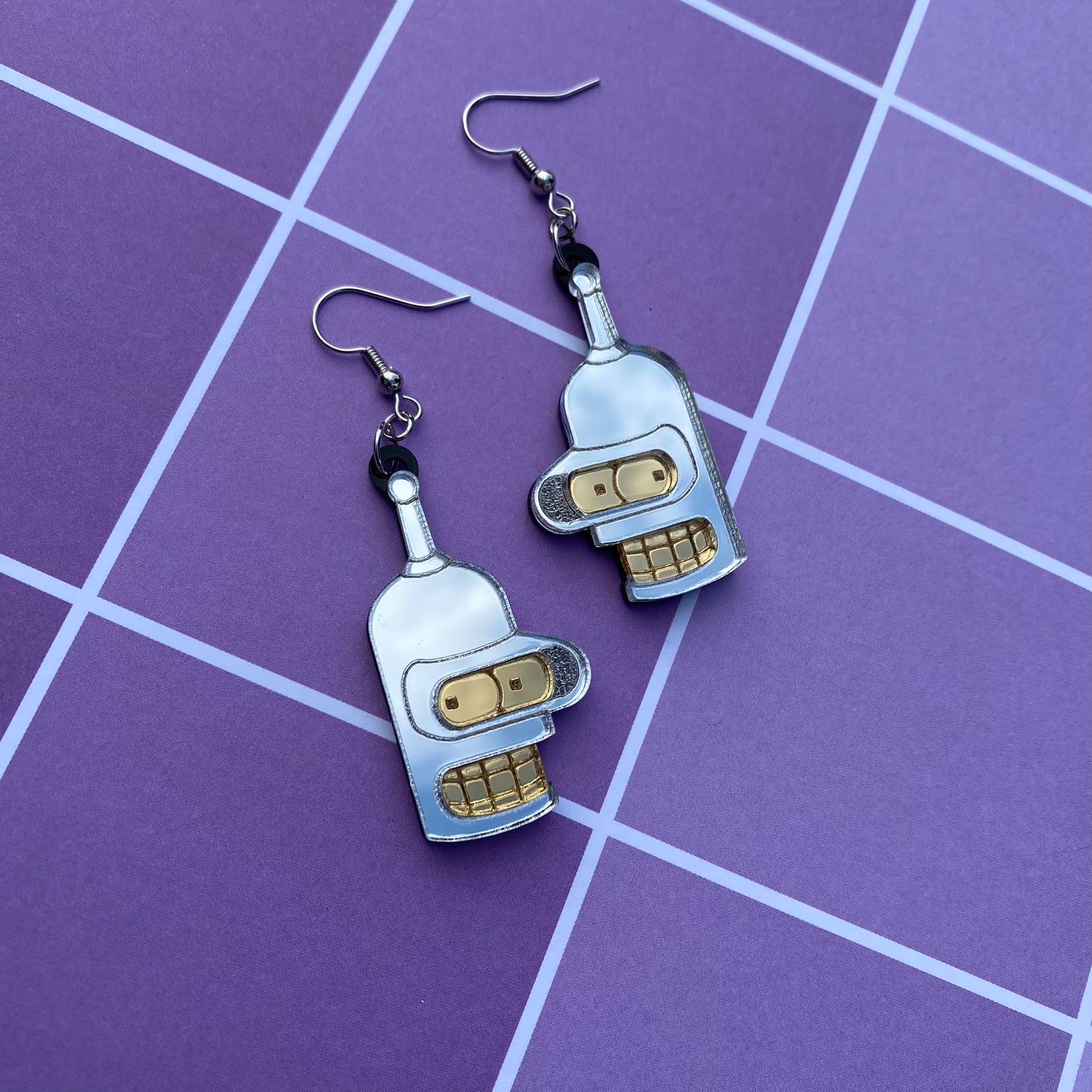 Shiny Metal Ass- Bender Mirrored Acrylic Earrings