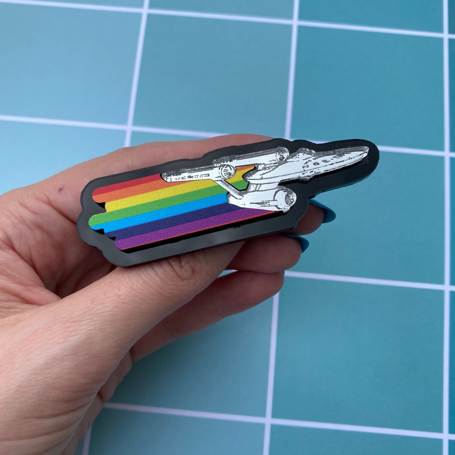 EnterPRIDE Rainbow Acrylic Pin