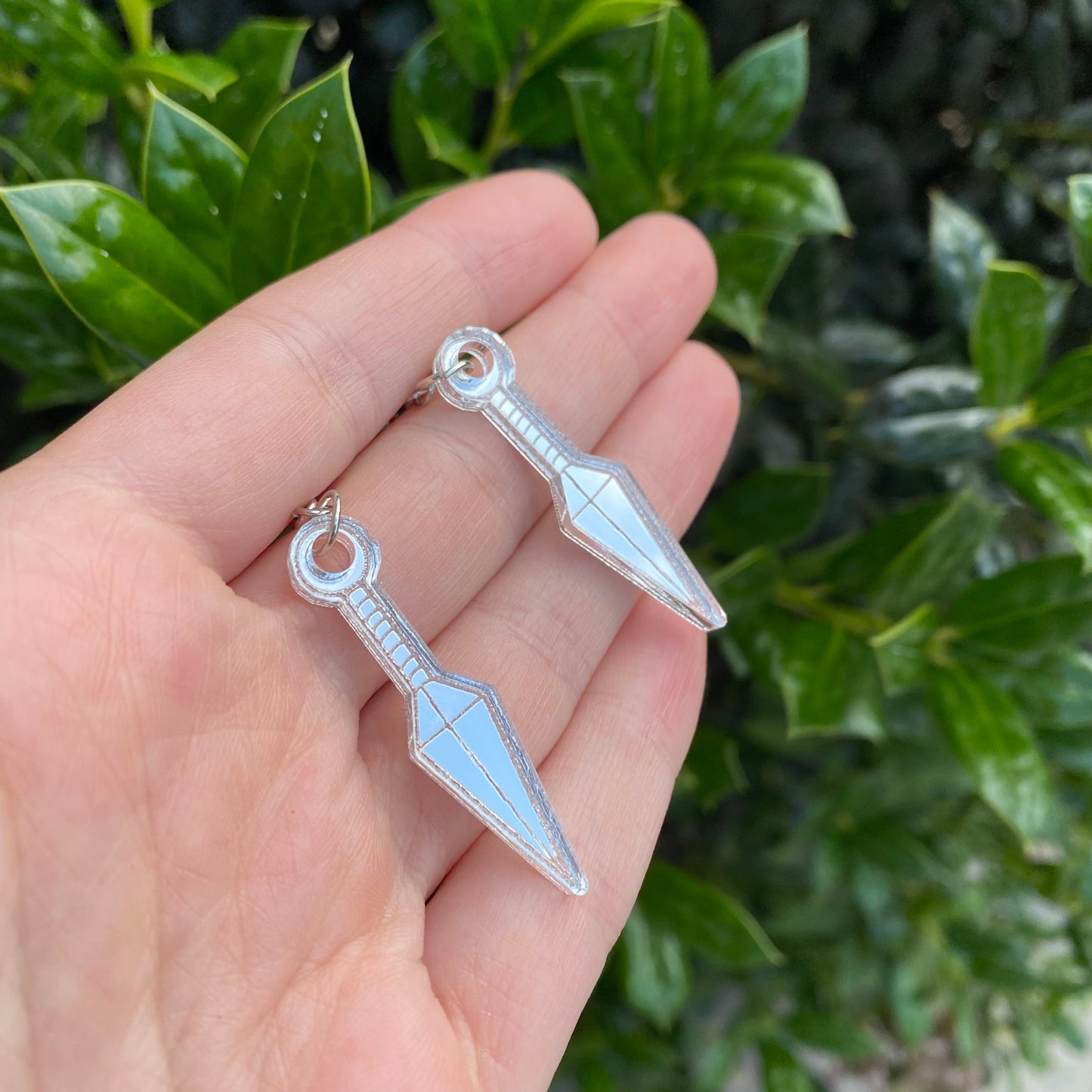 Ninja Knife Mirrored Earrings