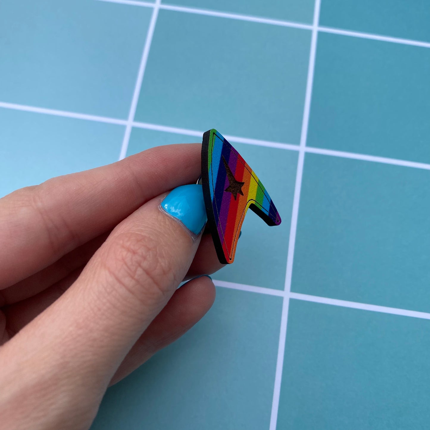 Rainbow TOS Wood Badge Pin