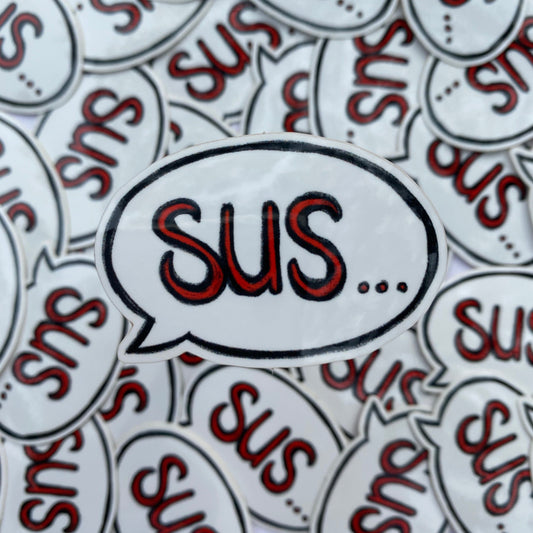 Among Us Inspired “Sus...” Vinyl Sticker