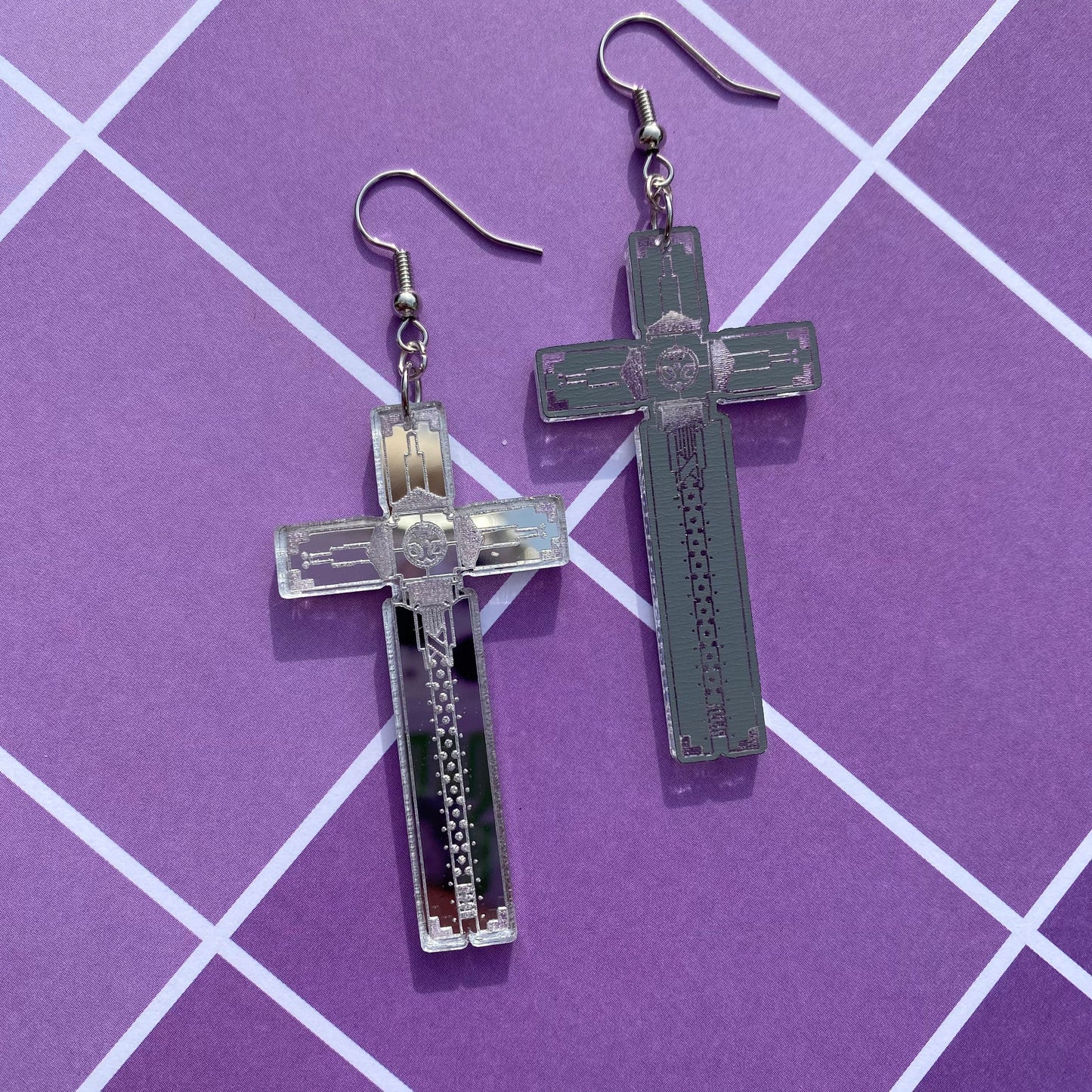 TRIGUN Wolfwood Cross Inspired Acrylic Earrings