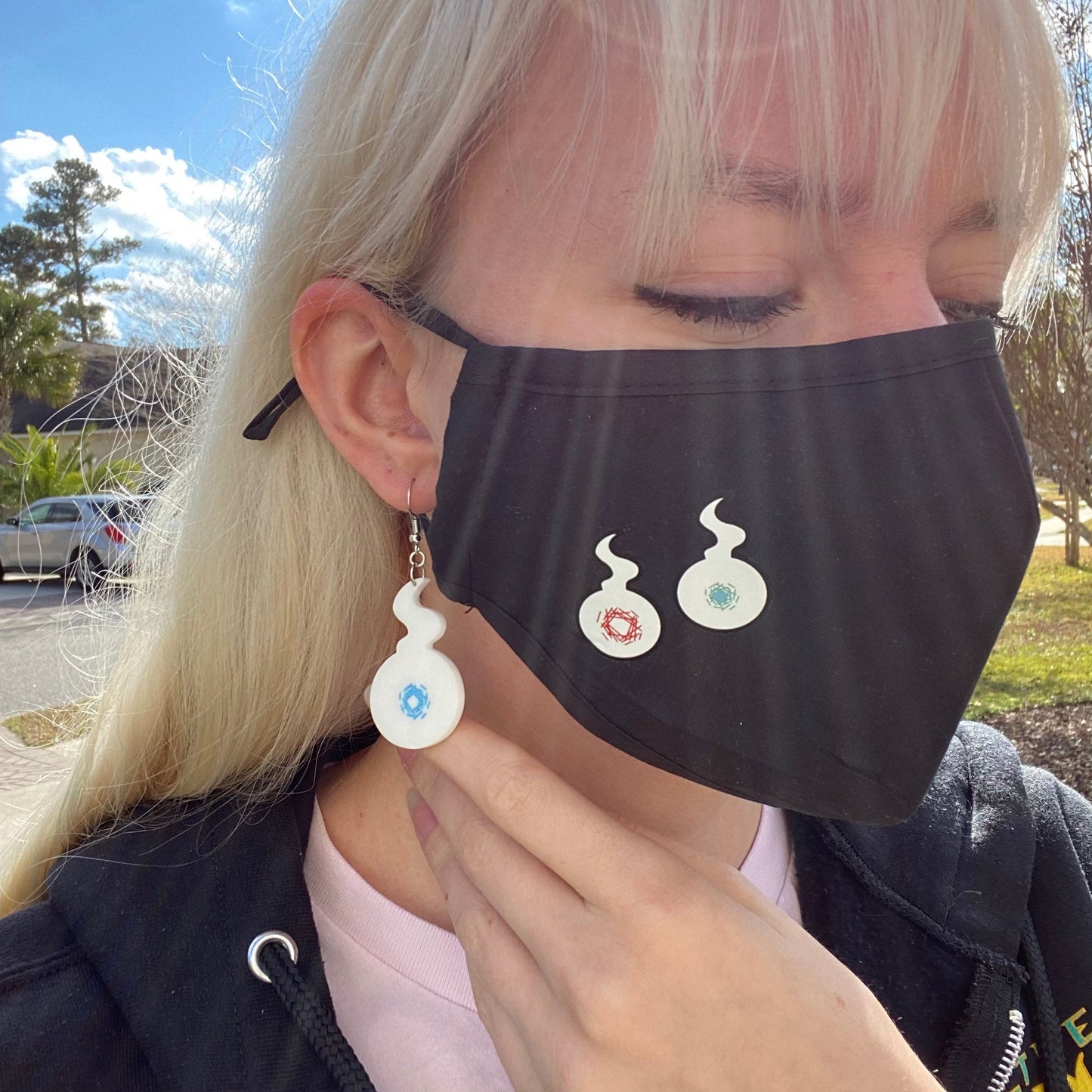TBHK White Hakujoudai Hanako-kun Inspired Acrylic Earrings