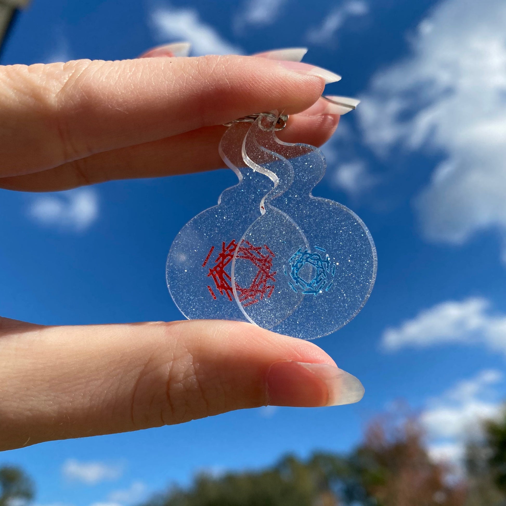 TBHK Clear Glitter Hakujoudai Hanako-kun Inspired Acrylic Earrings