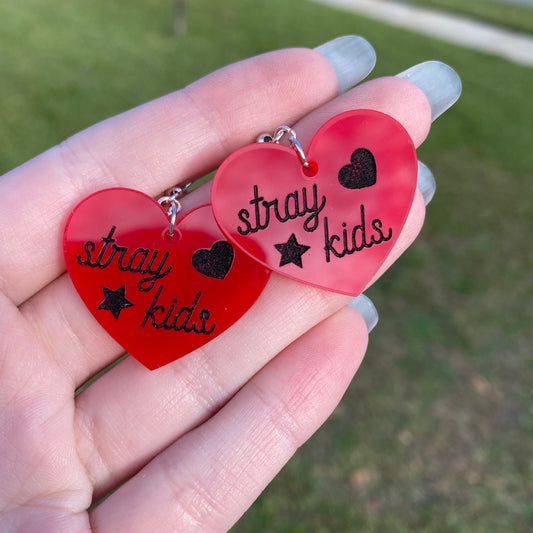 Sweetheart Stray Kids Inspired Acrylic Earrings