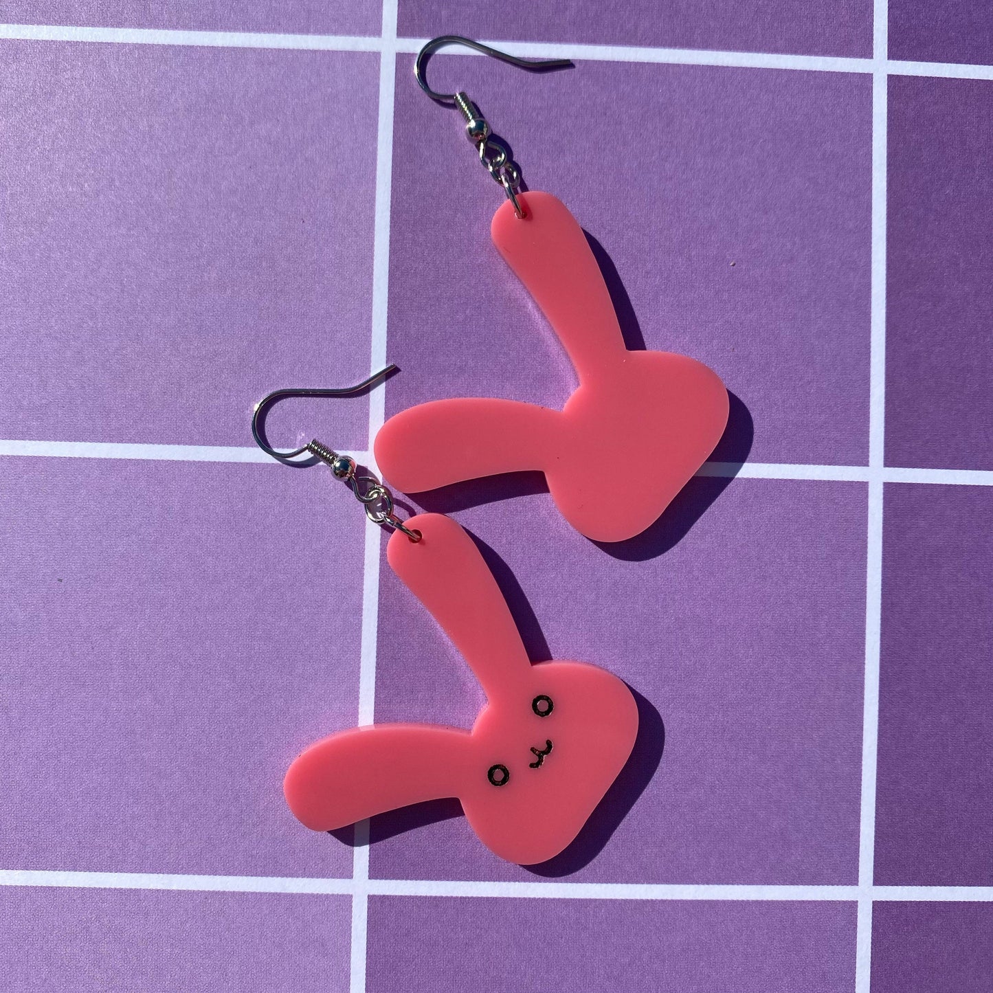 Pink Bunny Acrylic Earrings