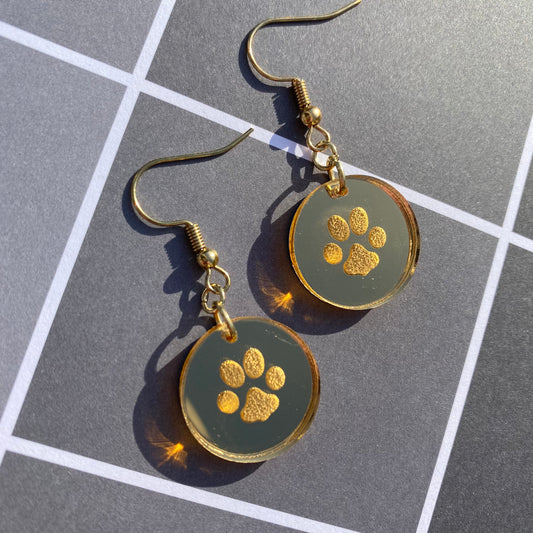 Danganronpa Gundham Tanaka Ultimate Breeder Inspired Gold Mirror Acrylic Earrings