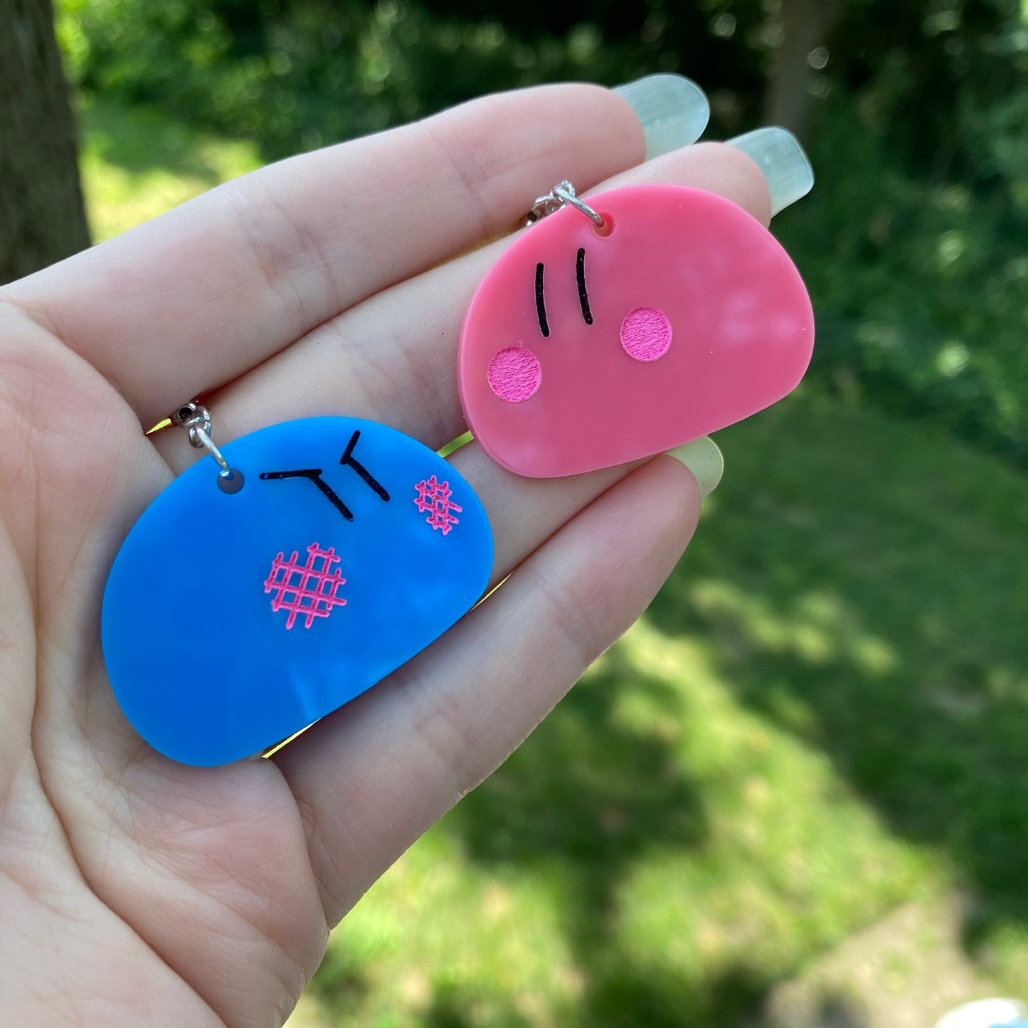 Cute Grumpy and Blushing Dango Clannad Inspired Acrylic Earrings