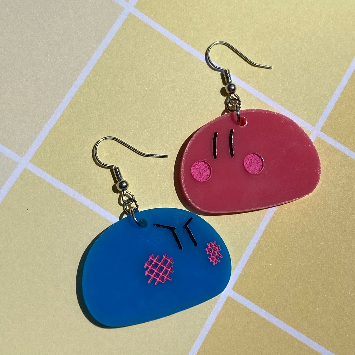 Cute Grumpy and Blushing Dango Clannad Inspired Acrylic Earrings