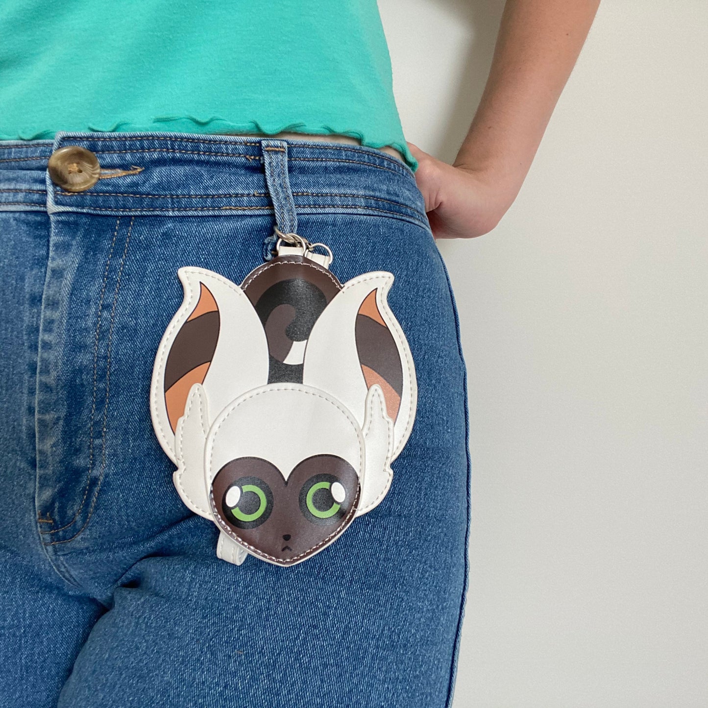 ATLA Little Lemur Momo Pleather ID Card Keychain with Wrist Strap