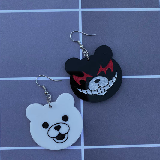 Danganronpa Monokuma Inspired Acrylic Earrings