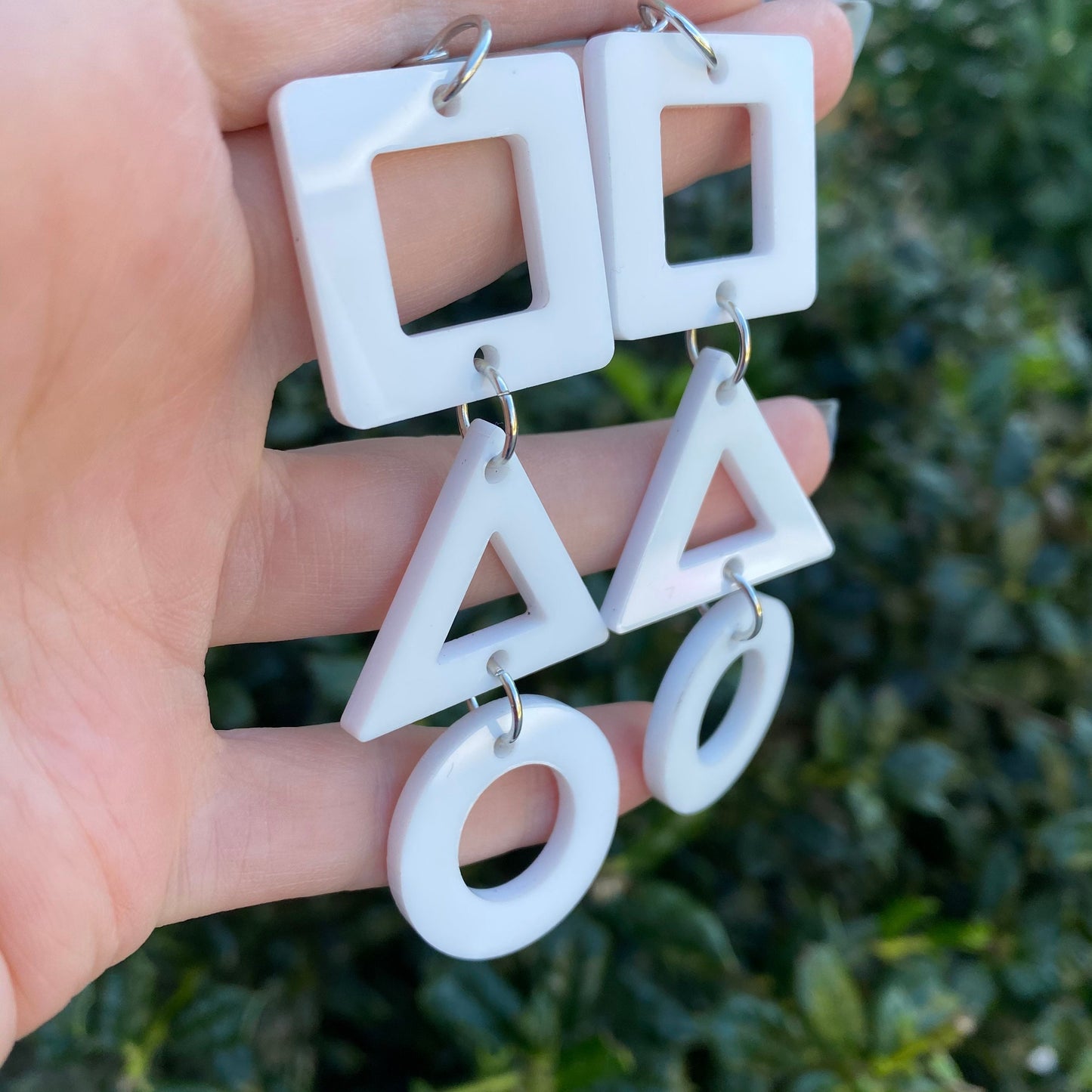 Geometric Hierarchy - Squid Game Inspired Acrylic Earrings