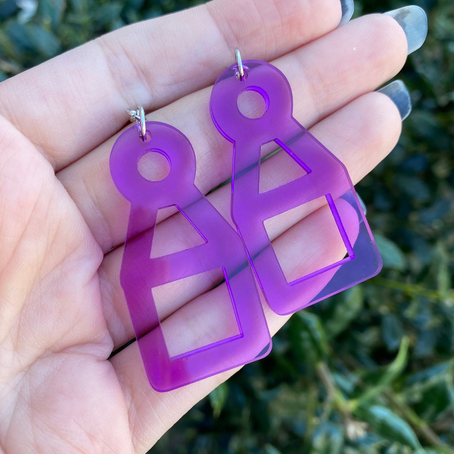 Squid Game Inspired Doll Purple Acrylic Earrings
