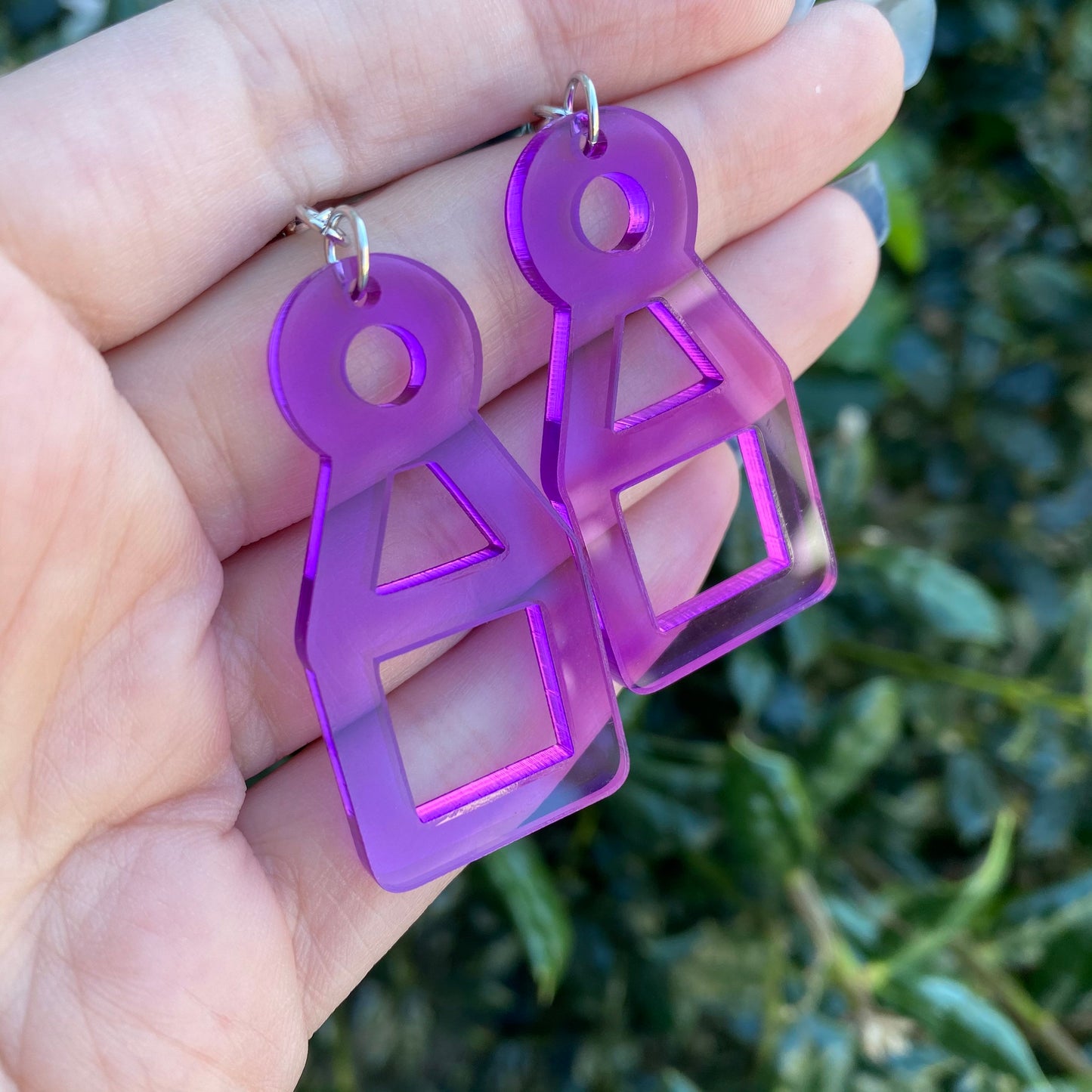 Squid Game Inspired Doll Purple Acrylic Earrings