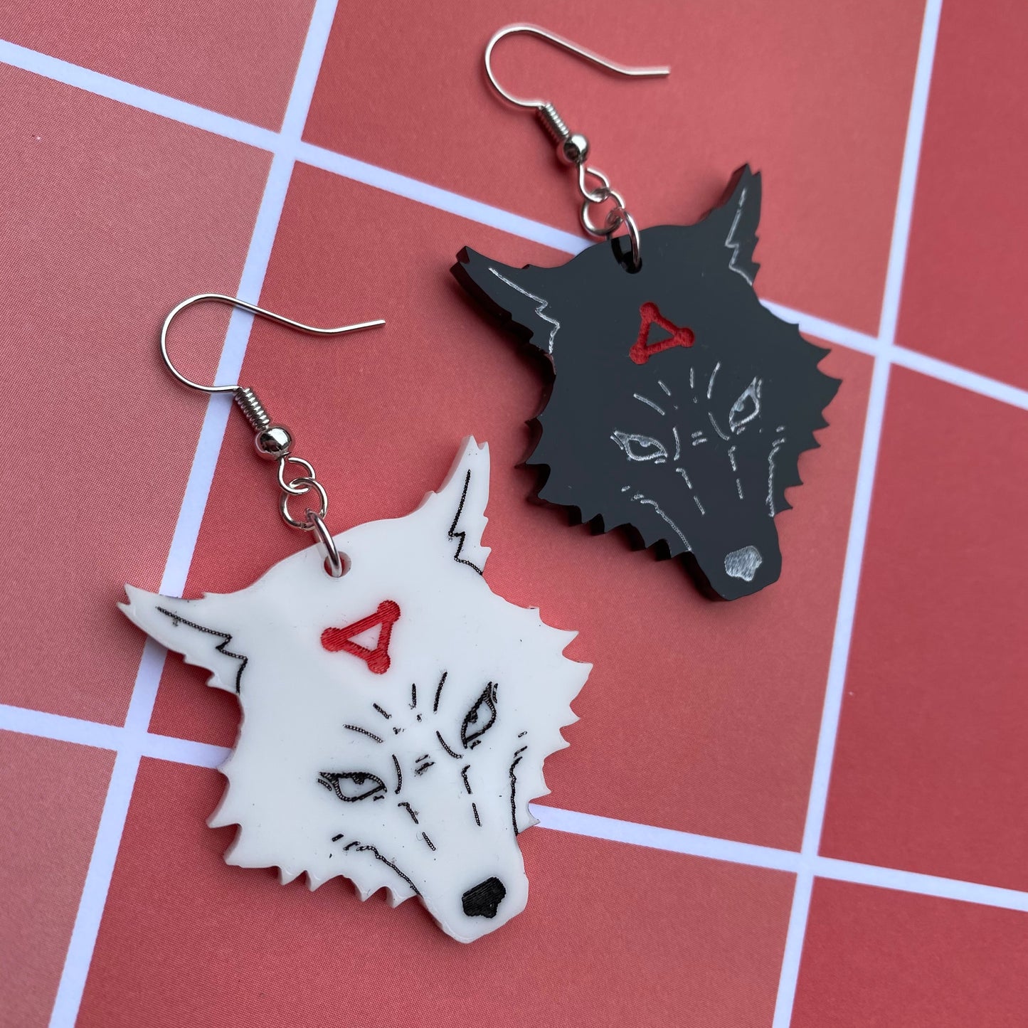 Demon Dogs Acrylic Earrings