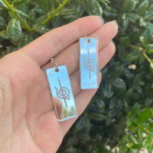 Slashed Konoha Mirror Acrylic Earrings