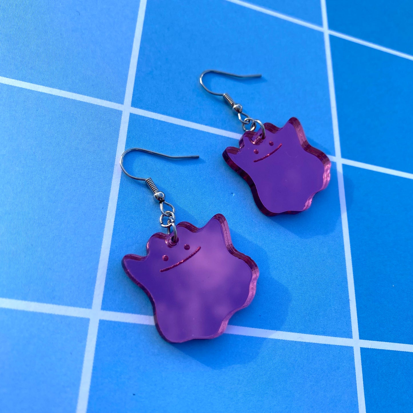 Ditto Pink Mirror Acrylic Earrings