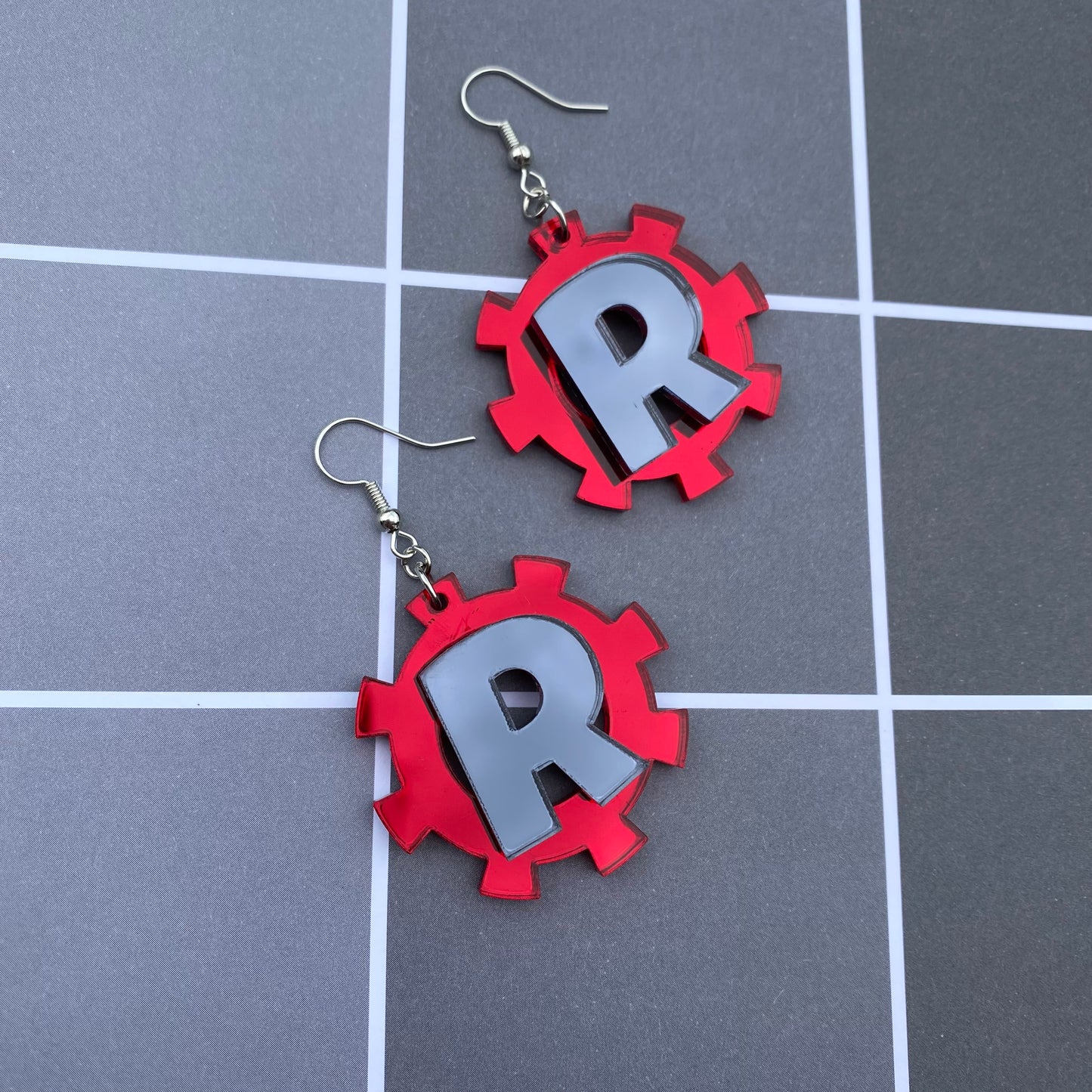 Red Riot Mirror Acrylic Earrings