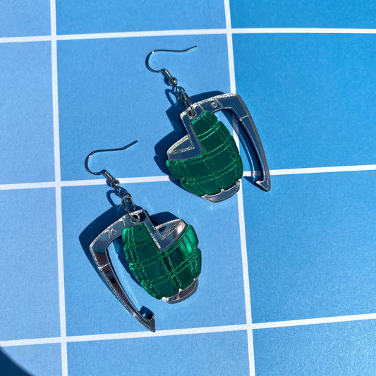 Grenade Gauntlets Small Acrylic Earrings