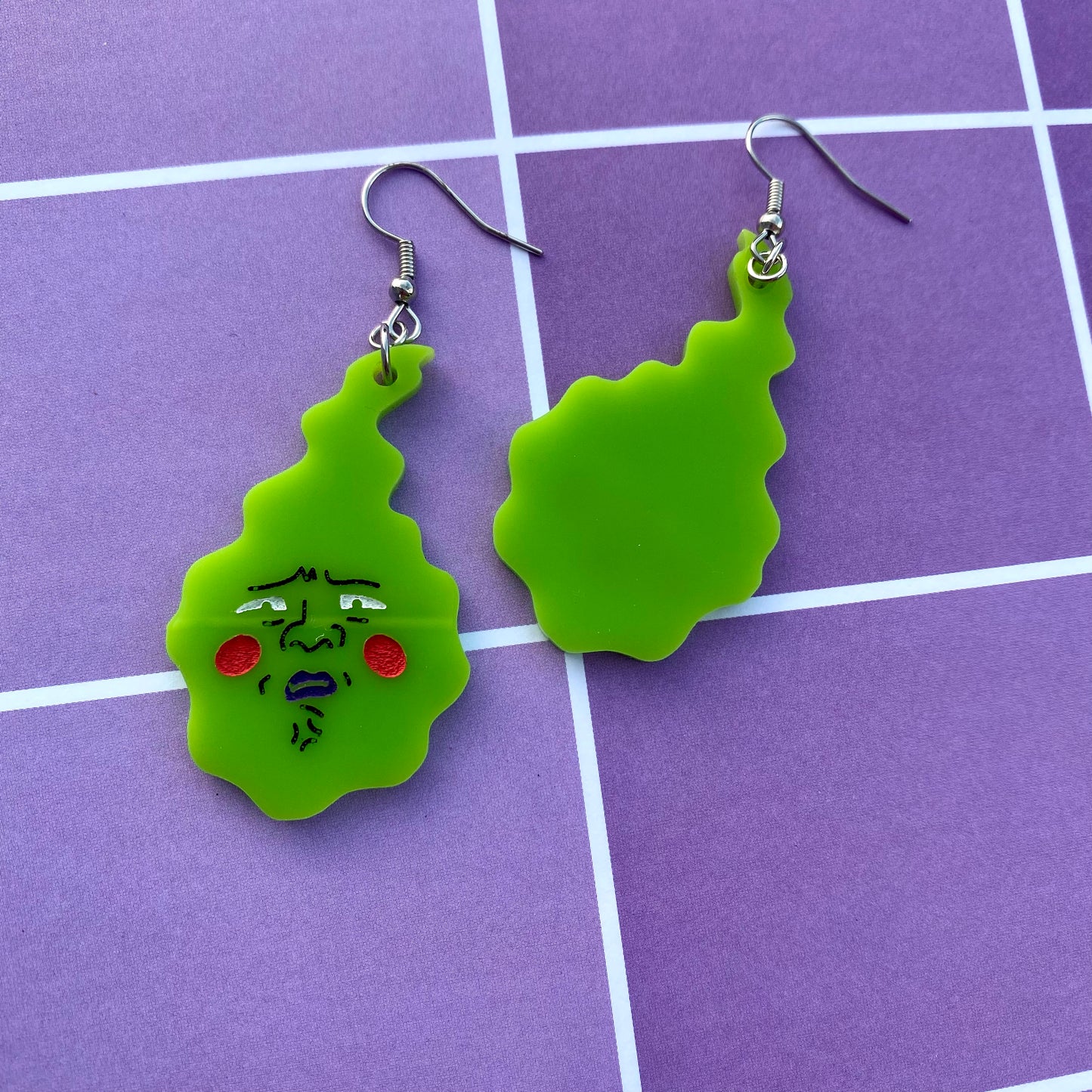 Small Disgusted Dimple Acrylic Earrings