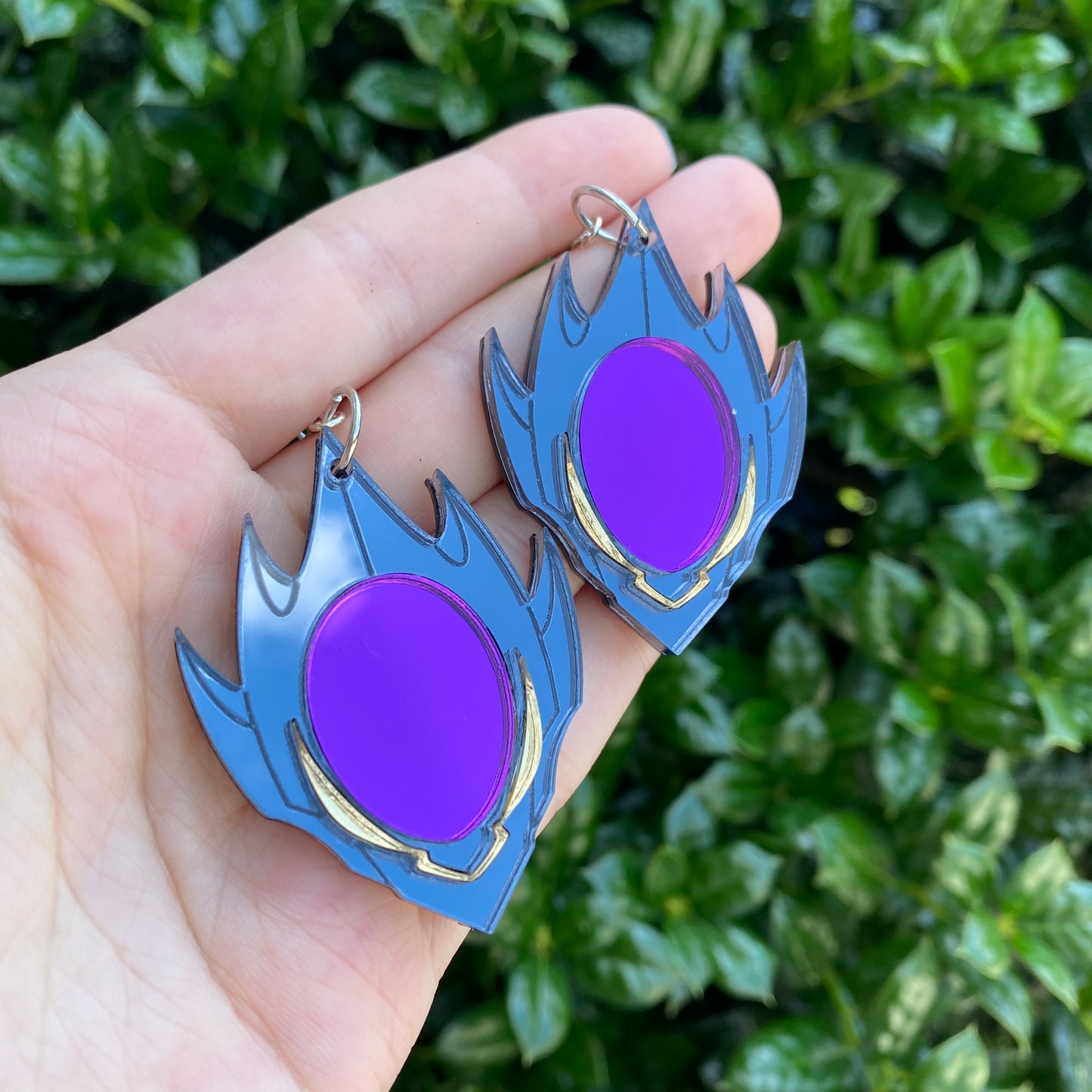 Zero’s Mask Mirrored Acrylic Earrings