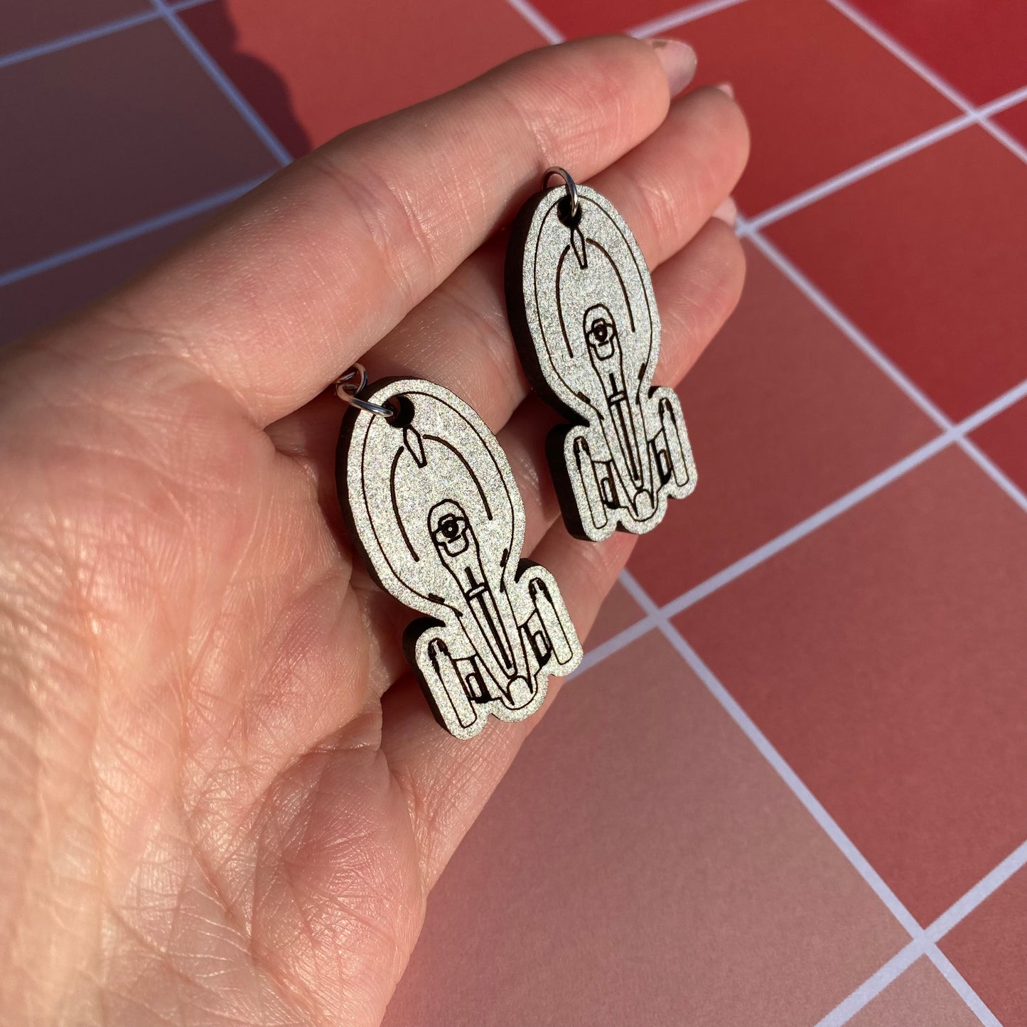 Trek Ships Wood Earrings