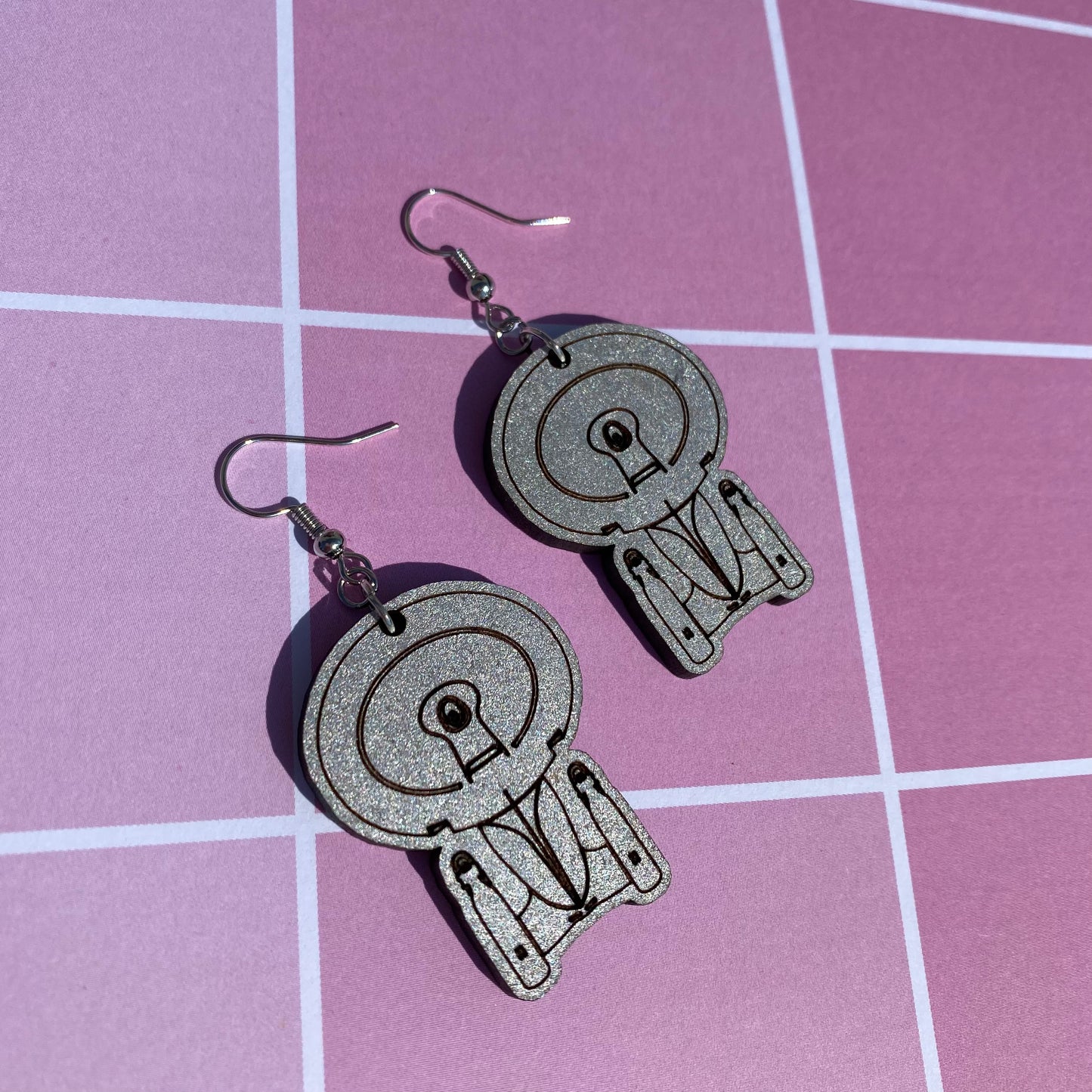 Trek Ships Wood Earrings