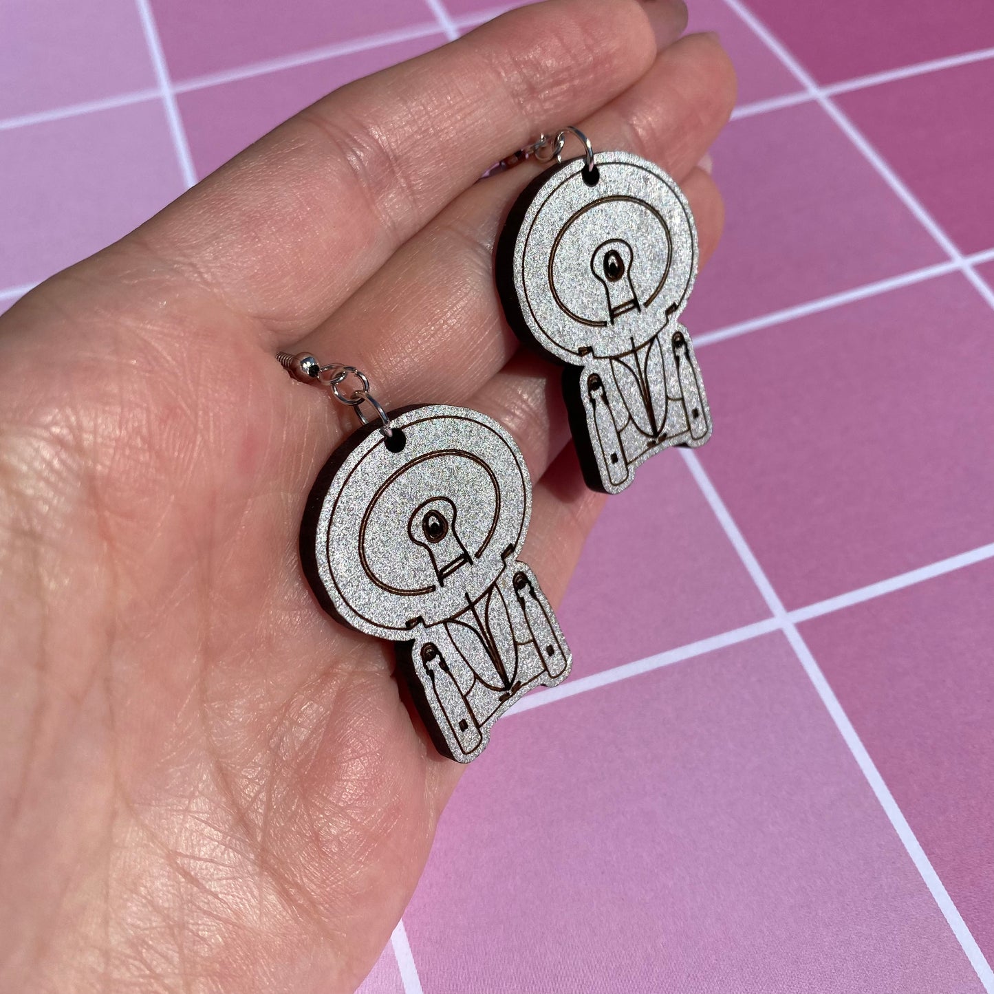 Trek Ships Wood Earrings