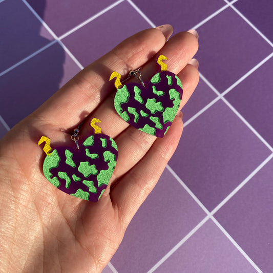 Mina Acid Heart Acrylic Earrings