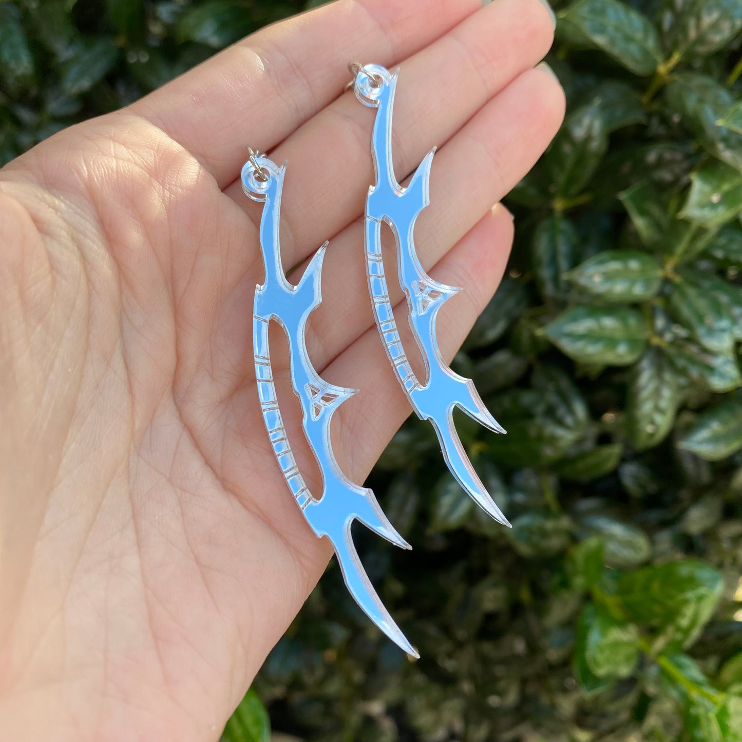 Sword of Kahless Mirrored Acrylic Earrings