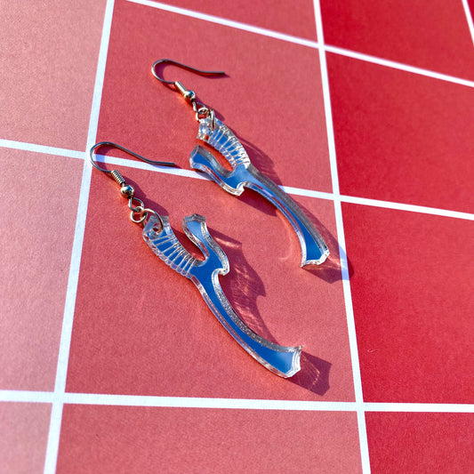 Mek’leth Klingon Weapon Mirrored Acrylic Earrings