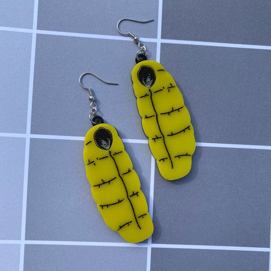 Grumpy Sleeping Bag Acrylic Earrings